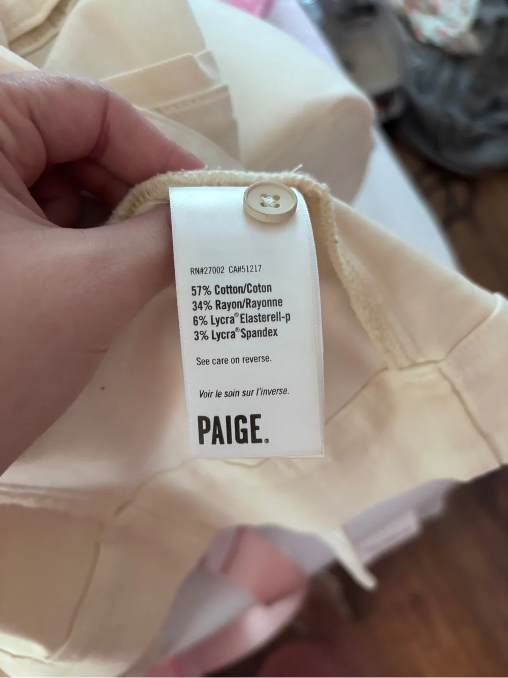PAIGE Jaxsyn Cream denim Shirt-Style Mini Dress - Picture 7 of 8